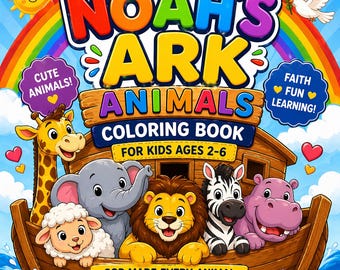 Noah's Ark Preschool Activity Book, Bible Coloring Pages, Tracing, Mazes, Dot-to-Dot & Matching, Ages 2–6
