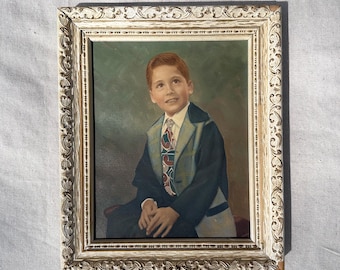 Vintage Kinderbild mit Rahmen - Mid Century - Bilderrahmen - nostalgische Wandkunst
