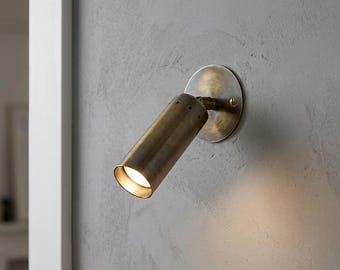Aplique de parede em latão, com foco ajustável, luminária de leitura moderna e minimalista, abajur de cabeceira, luminária de iluminação direcional.