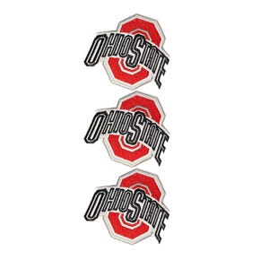 Collegeteams Ohio football Verenigde Staten Patch Logo Geborduurd Strijk- of Naaibaar Badge voor Jassen, Vesten, Hoeden & Rugzakken. Set van 3 stuks.