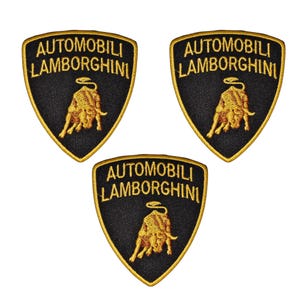 Bil Motorsport Superbil Bull Automotive Racing Style Tyger Logotyp Broderad Stryk-på/Sy-på Badge för jackor. Set med 3 st.