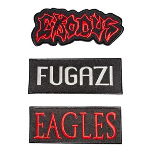 American thrash metal Post-hardcore rock country rock Music Patch Embroidered Appliques for Costume Patch DIY Projects Set of 3 PCS.