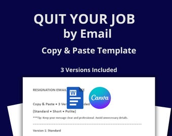 Resignation Email Template | Professional Quit Job Copy Paste (Word, Canva)