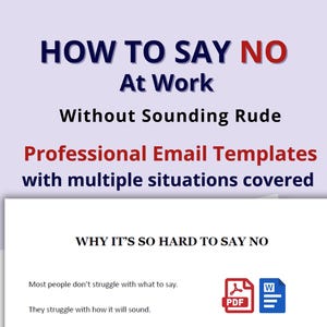 Cómo decir no en el trabajo / Plantillas de correo electrónico para copiar y pegar / Mensajes de rechazo profesionales / Guiones de rechazo educados / Guía de límites laborales