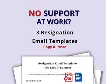 Resignation Email Templates for Lack of Support (3 Versions) (Word)