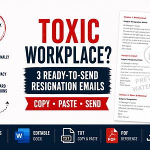 Toxische E-Mail-Vorlagen für Arbeitsplatzkündigung, Job professionell beenden, Burnout-Kündigung, sofortiger Ausstieg