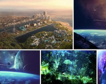 Conjunto de fondos de pantalla de fantasía espacial: 100 imágenes de alta calidad.