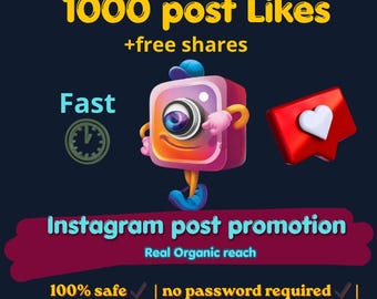 Paquete de 1000 Me gusta de Instagram - Perfiles reales - Compartir gratis / Sin Drop