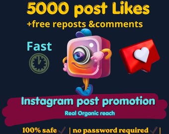 5000 Instagram Likes Bundle - Real Profiles Mix -free repostsand comments  | non Drop