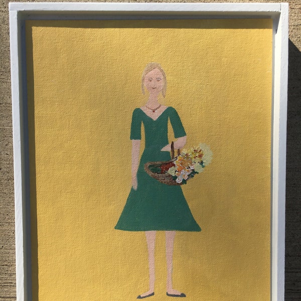 Meet - Eliza Jane, Original Art, Folk Art, Acrylic Painting, 8x10", Folk Art, Nursery Art, Birthday Gift