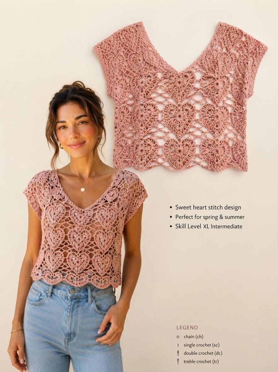 Crochet Heart Top - Etsy