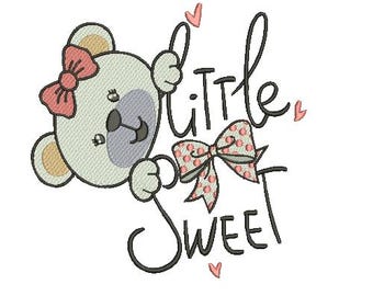 Diseño de bordado de osito de peluche adorable – Patrón digital para ropa infantil (descarga instantánea)