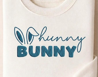 Diseño de bordado de conejito de miel, motivo para sudadera infantil, patrón para sudadera con capucha para niños pequeños (DST PES XXX)