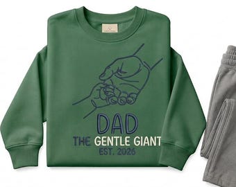 Diseño de bordado para papá: Ilustración lineal de un gigante gentil (descarga digital)