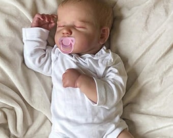 50CM Reborn Doll LouLou – Handmade Silicone Vinyl Baby with Cloth Body, Realistic Newborn Toy for Girls Christmas Gift