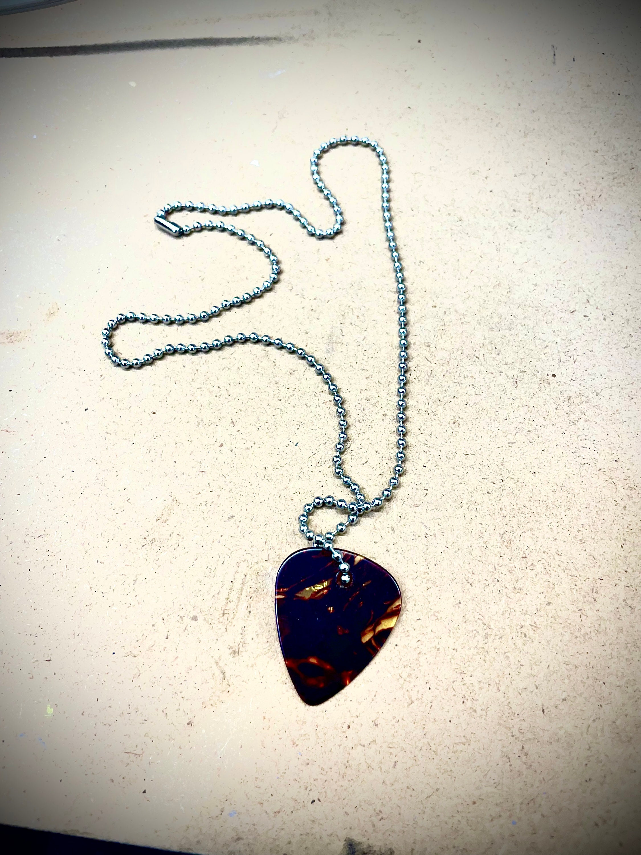 Eddie Munson Black Guitar Pick Necklace - Etsy