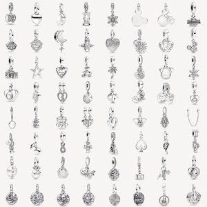 Mixed Silver Dangle Charm Set, Pendant Charms for Bracelet Jewelry Making Gift