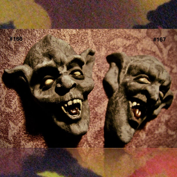 YOUR CHOICE - Flexible Food Grade Silicone Face Molds - Gargoyles by M. Patrick Arts & Crafts (User ID: Art of Two M's)