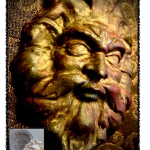 GREEN MAN Face Cab Silicone Press Mold for casting with Resin, Chocolate, Soap, Candle Wax, Polymer Clay, Air Dry Clays, PMC and more