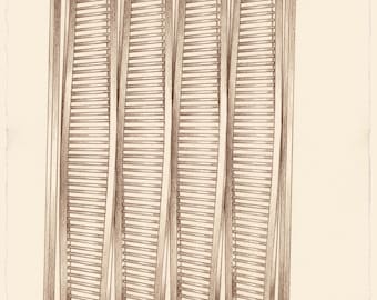 Painel de fachada metálica paramétrico com venezianas torcidas para arquitetura - Arquivos para fabricação digital 2390 x 350 mm