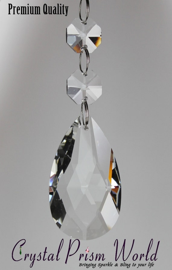 10 Clear Glass Chandelier Teardrop Wedding Crystals Prisms Image 0