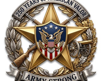 Camiseta del Día de la Independencia del 250 Aniversario en formato PNG, diseño patriótico por sublimación, conmemorativa del valor militar del ejército estadounidense (1776-2026).