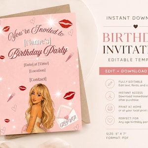 Sabrina Carpenter Invitation - Etsy UK
