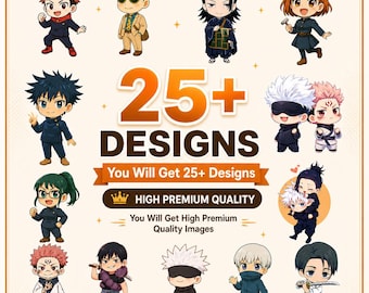 Jujutsu kaisen Fanart Clipart Png Bundle, Gojo Sukuna Megumi Yuji Choso T shirt Pngs, Anime Lover Gift, Manga Comic Characters, Junk Journal