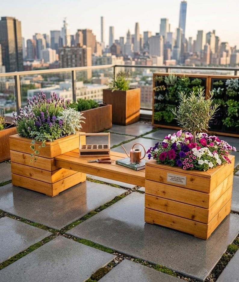 Outdoor Bench With Planter Plans | DIY Garden Bench With Integrated ...