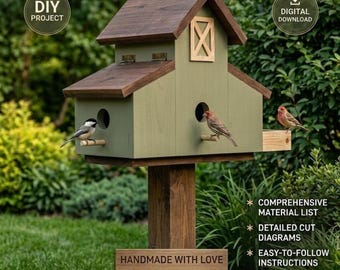 納屋型鳥小屋と餌台の設計図｜DIY木工製作ガイド（PDF）