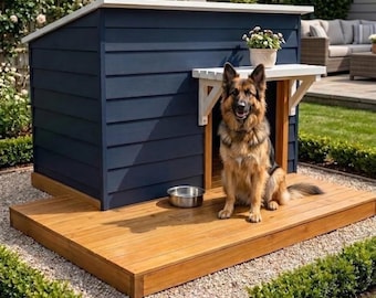Dog House Plans PDF | DIY Wooden Dog Kennel | Outdoor Pet Shelter Blueprint | Step-by-Step Woodworking Plan.(PDF download)
