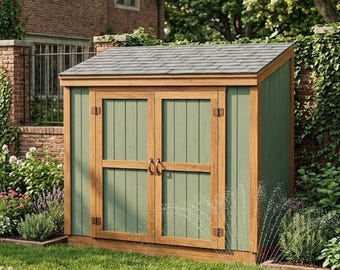 Planos para construir un cobertizo de jardín adosado de 4x8 pies | Planos para cobertizo de almacenamiento exterior | Guía en PDF paso a paso | Descarga instantánea
