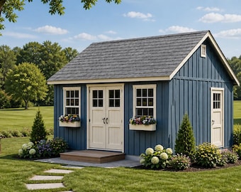 16x12 Garden Shed Plans PDF | Modern Backyard Studio | DIY Storage Shed Blueprint | Instant Download | Outdoor Office Cabin Plan