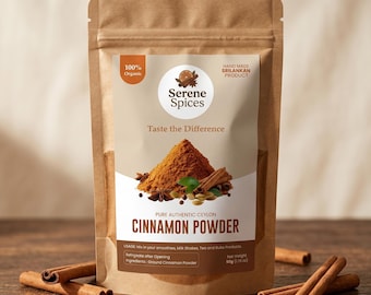 Organic Ceylon Cinnamon Powder | Hand-Ground Sri Lankan Spice (50g)