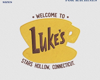 Stickmuster „Stars Hollow“, „Wo du hinführst, werde ich folgen“, Stickdatei „Herbstkaffee“, Stickmuster „Buchliebhaber“, Connecticut-Design, Stickdatei „Luke Coffee“