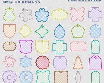 ITH Party Banner Wimpelkette Applikation, Baby Banner Applikation, ITH Wein Stems Tag Applikation, Namensschild Stickerei, 30 Designs