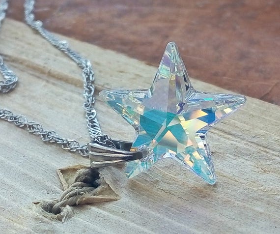 Collier étoile en argent pour enfant Cadeau bijoux en cristal STAR