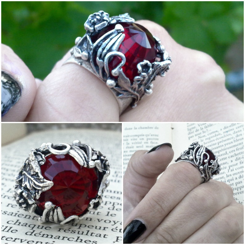 Black Gothic Ring Unisex Ring Adjustable Ring Gothic