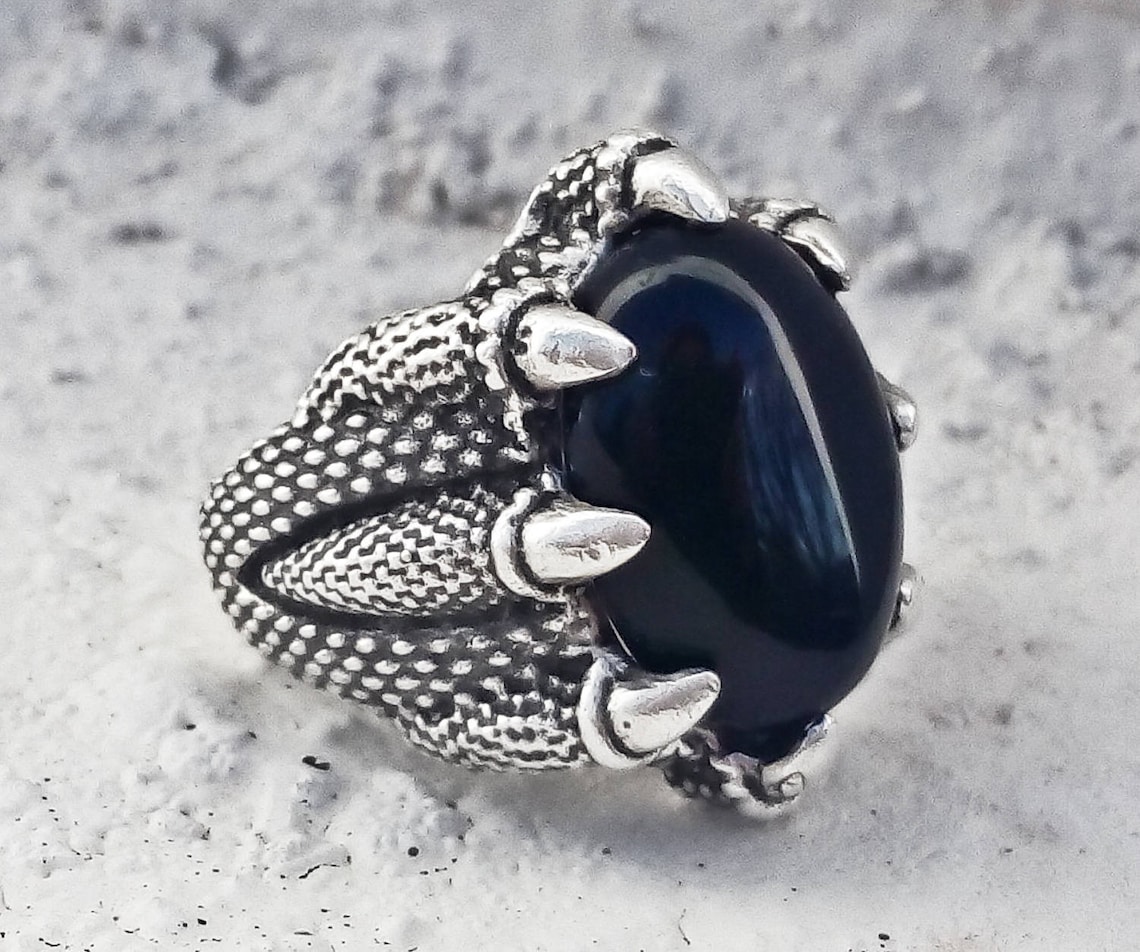 Dragon Claw Ring Gothic Ring Mens Ring Goth Ring Talon Ring Etsy