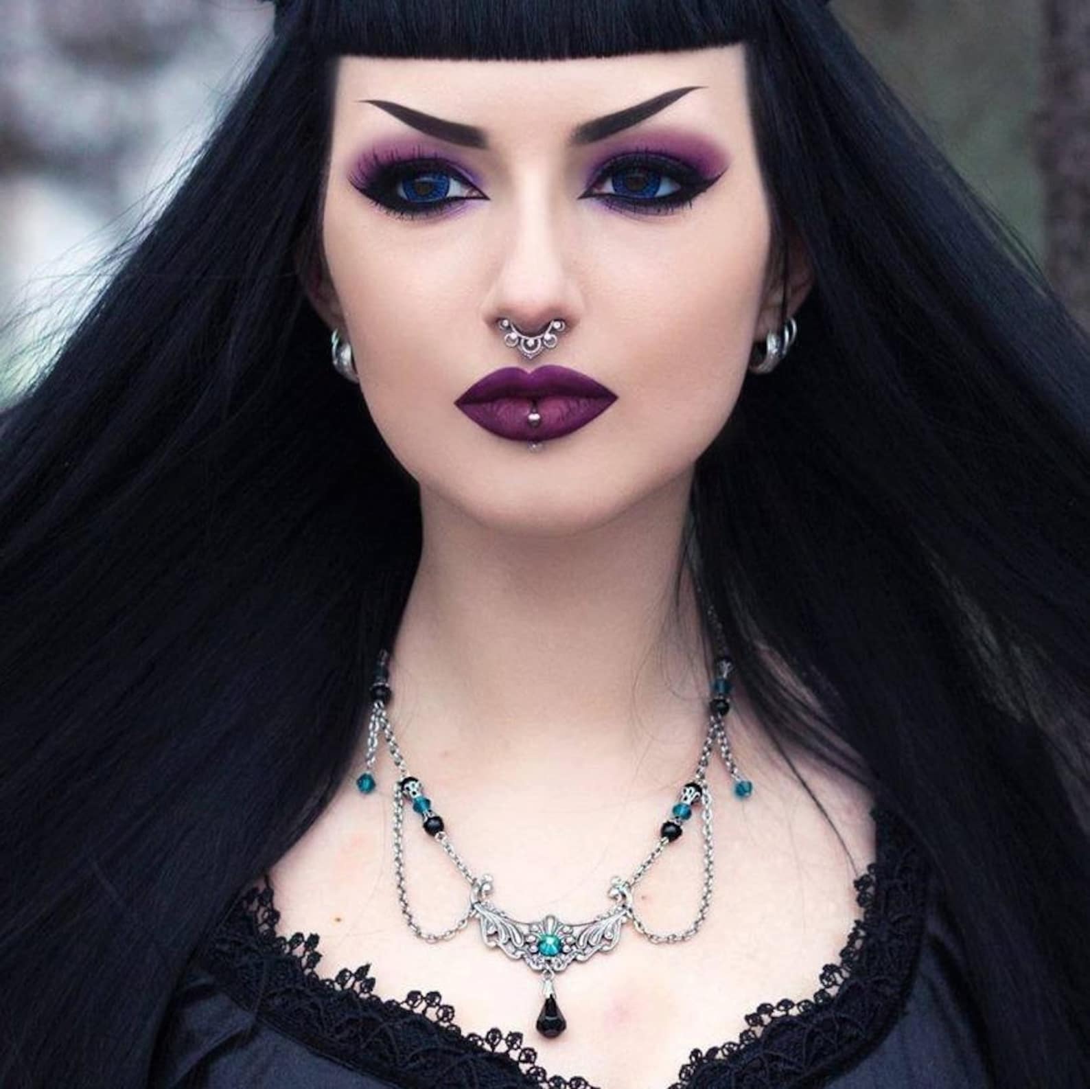 Gothic Black Necklace Swarovski Necklace Black Onyx Necklace Etsy