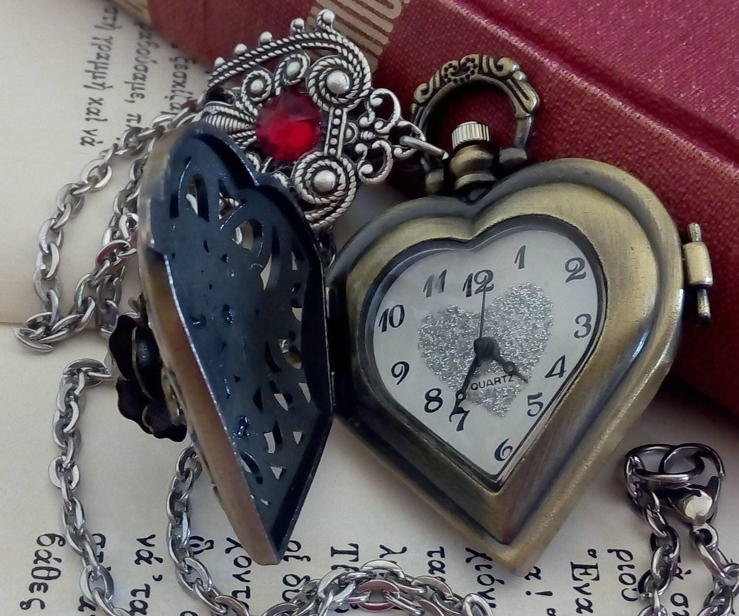 Victorian Pocket Watch Necklace Romantic Pocket Watch Pendant Etsy