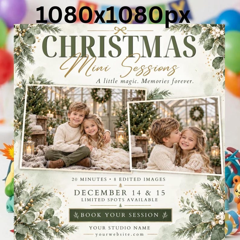 Merchandising Report Example Christmas Mini Session Flyer, Holiday Photography Marketing, Winter ...