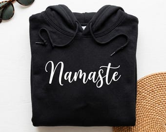 Namaste Graphic Hoodie, Yoga Crewneck, Spiritual Meditation Pullover, Cozy Unisex Wear