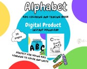 Quiet Time Toddler Coloring Activity, Kids Activity Book Printable, Kids Busy Book for Weddings Travel Church Restaurant