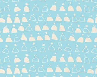Swell in Blue - Rain Walk (Canvas), Cushion Cover Fabric, Home Decor Weight - Anna Graham - Cloud 9 Fabrics - Organic Cotton - 1 Yard