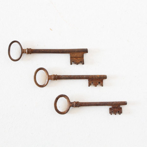 Set of three antique skeleton keys