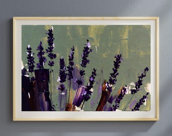 Lámina decorativa de lavanda para pared (imprimible)