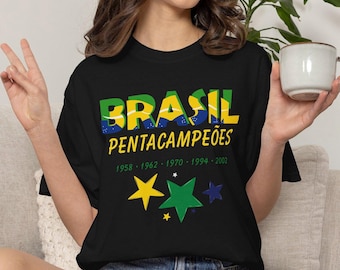 Brazil Pentacampeões World Cup 2026 T-Shirt | Brazilian Soccer Fan Tee