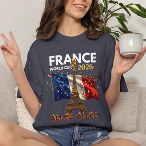 Allez France World Cup 2026 T-shirt | France Soccer Fan Tee image 3