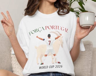 Forca Portugal Ronaldo Siuu Pose World Cup 2026 T-shirt | Football Soccer